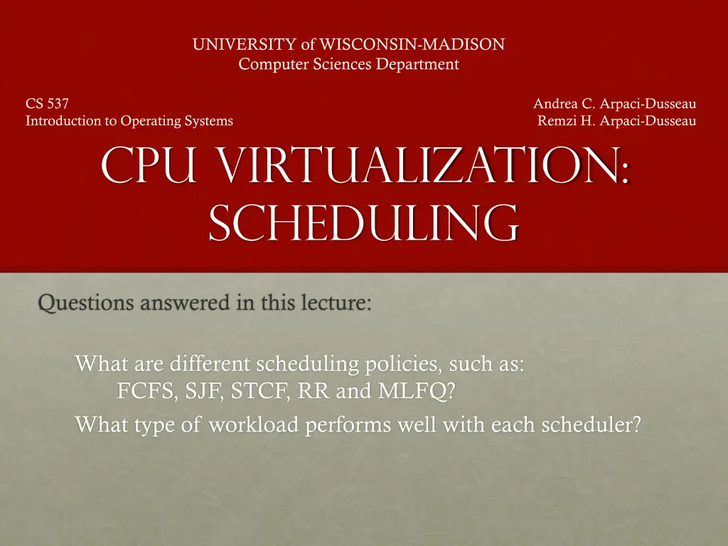university of wisconsin madison computer sciences n.w