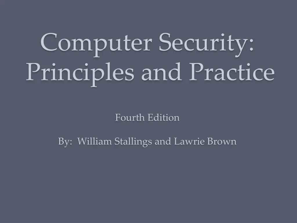 computer security principles and practice n.w