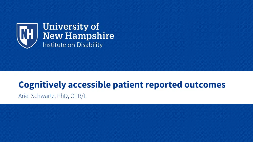 cognitively accessible patient reported outcomes n.w