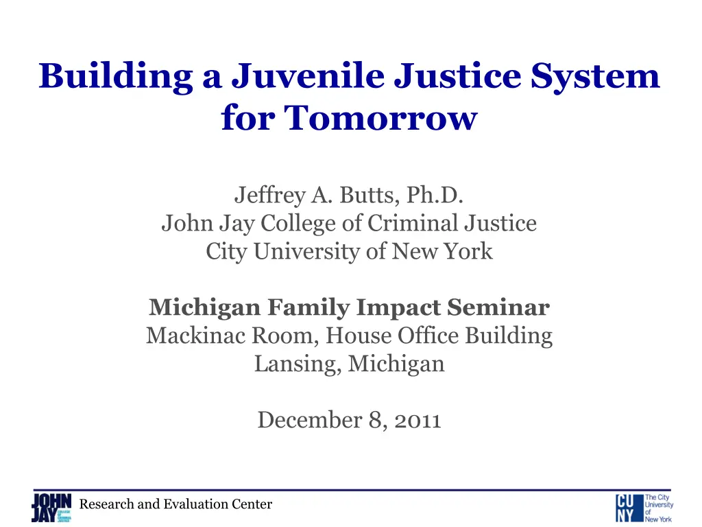 building a juvenile justice system for tomorrow n.w