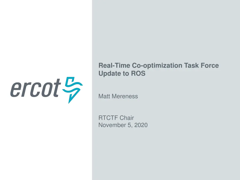 real time co optimization task force update to ros n.w