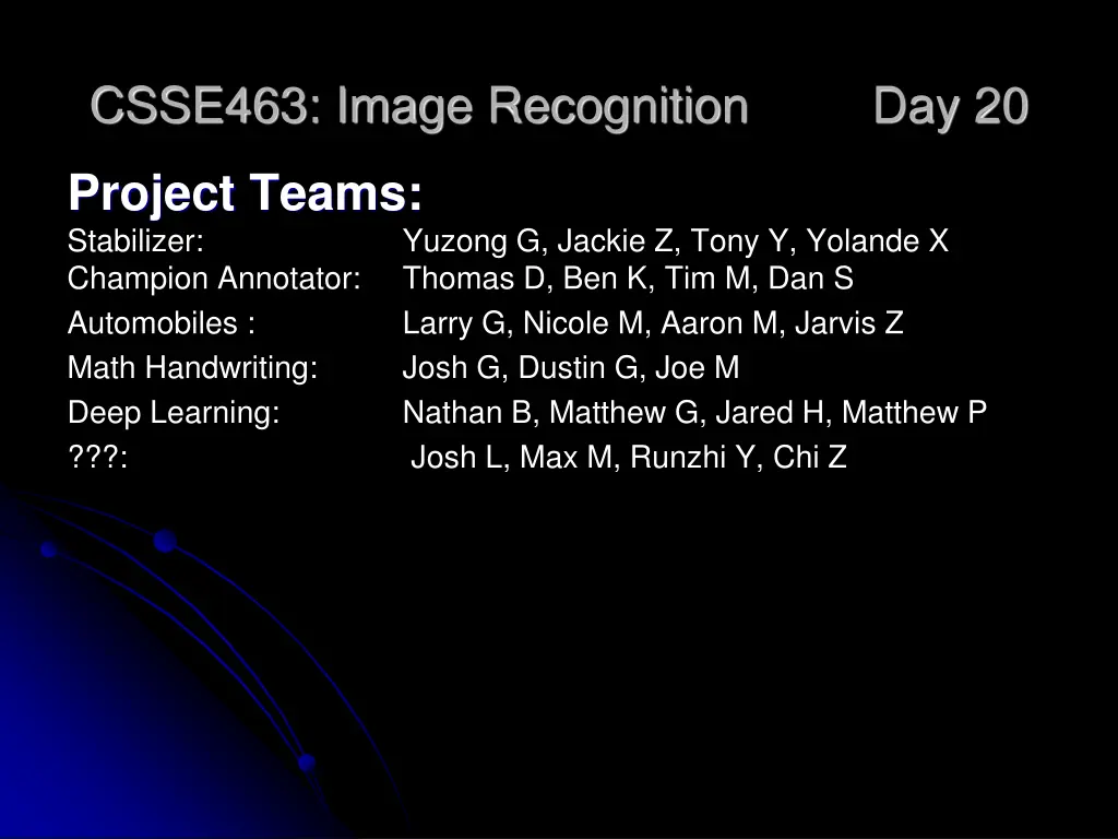 csse463 image recognition n.w