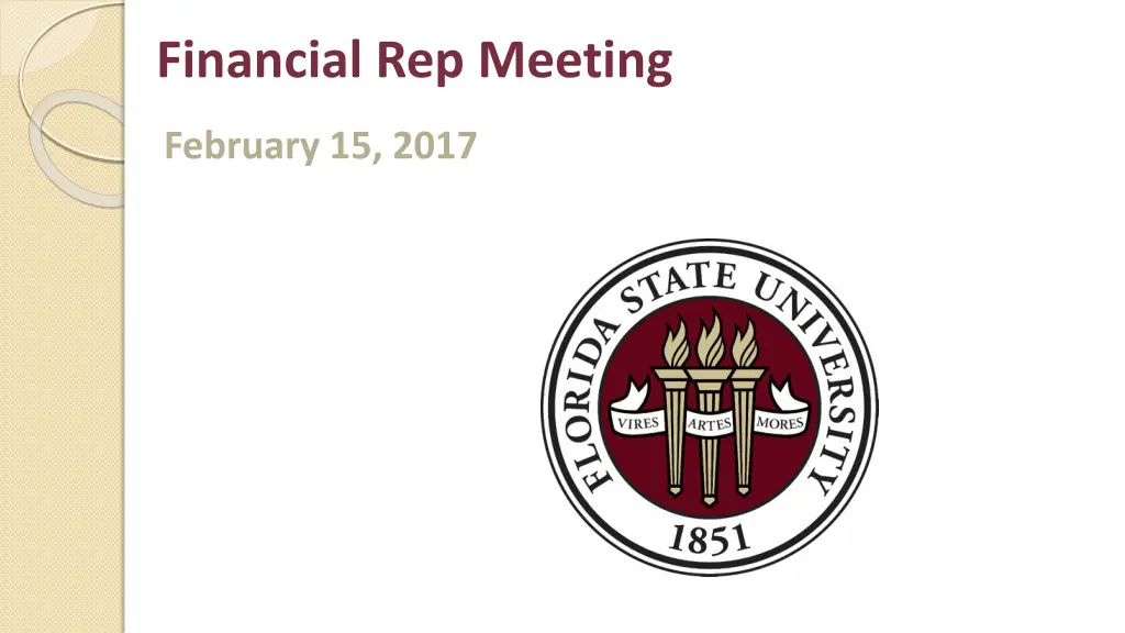 financial rep meeting n.w