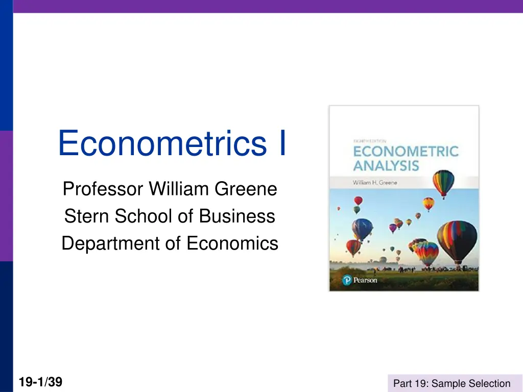 econometrics i n.w