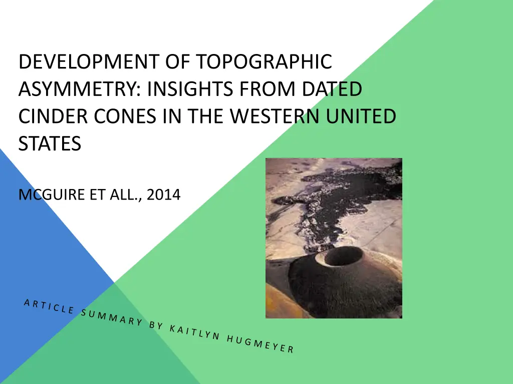 development of topographic asymmetry insights n.w