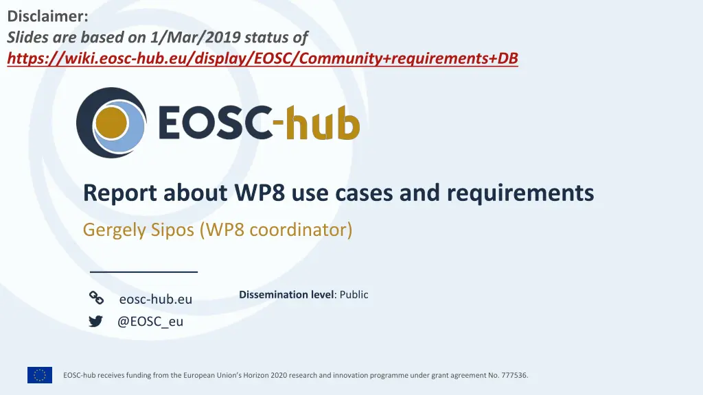 disclaimer slides are based on 1 mar 2019 status n.w