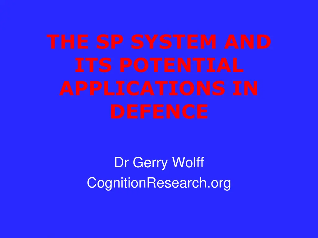 the sp system and its potential applications n.w