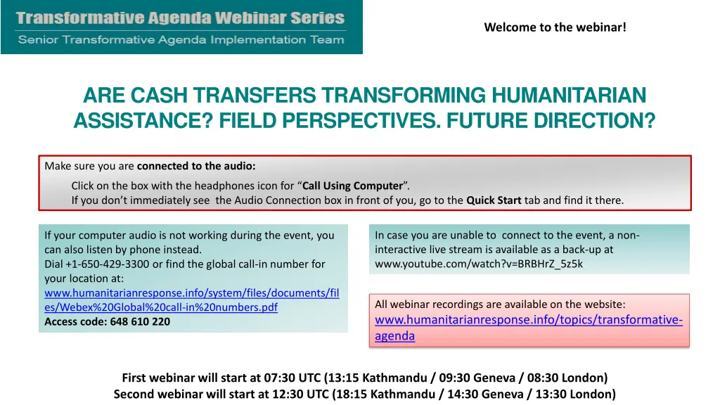 welcome to the webinar n.w
