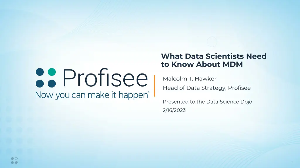 what data scientists need to know about mdm n.w