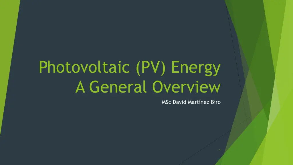 photovoltaic pv energy a general overview n.w