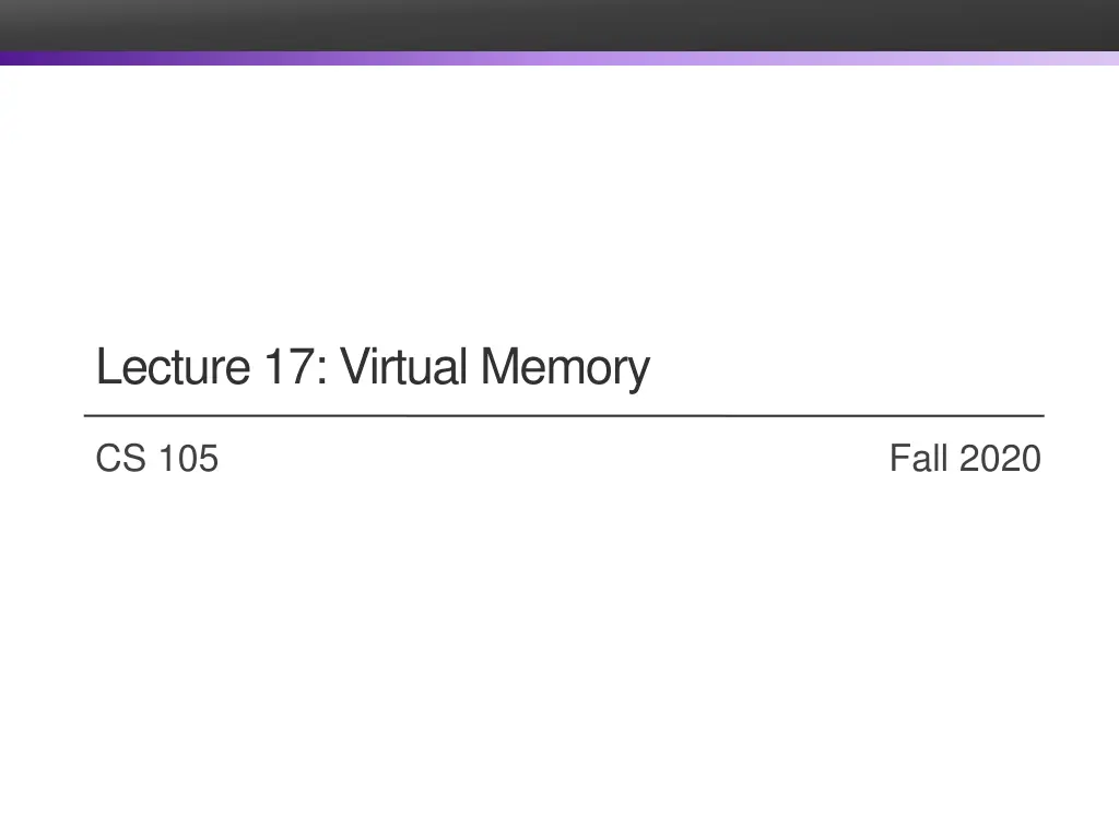 lecture 17 virtual memory n.w
