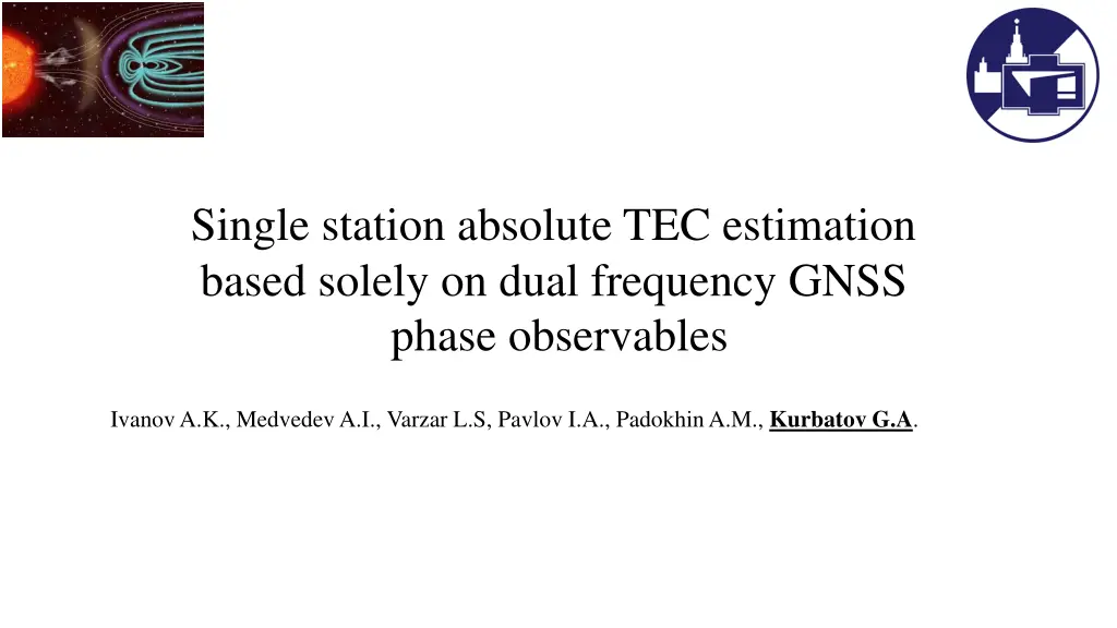 single station absolute tec estimation based n.w