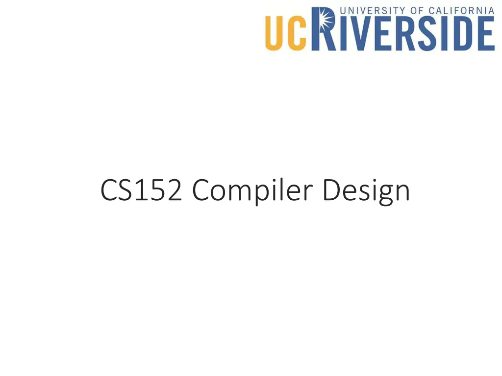 cs152 compiler design n.w