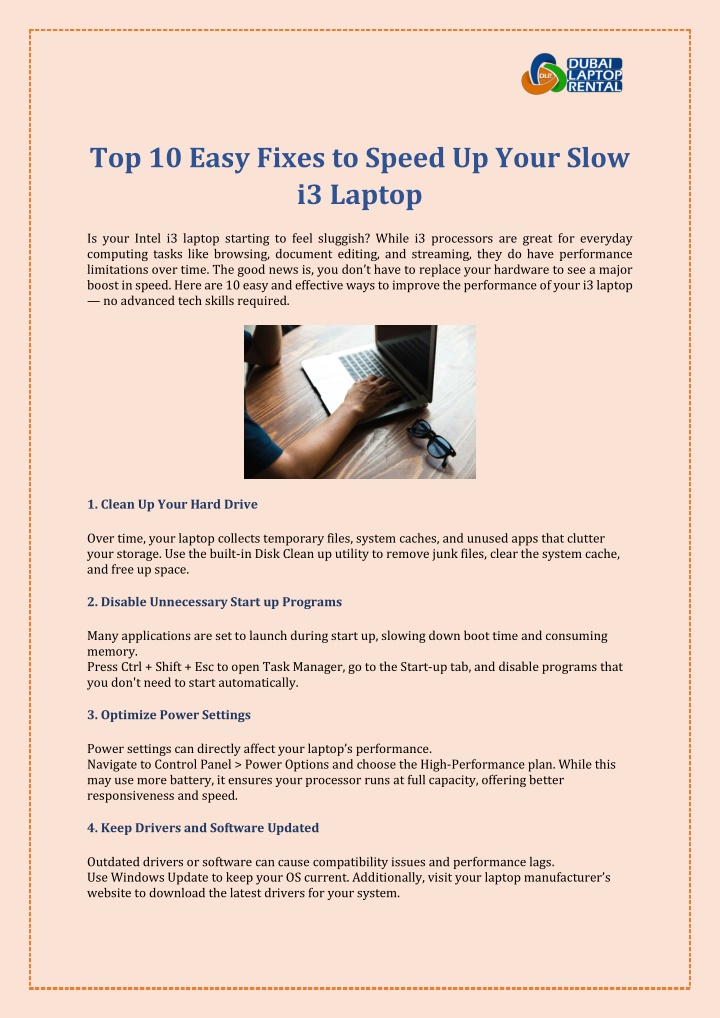 top 10 easy fixes to speed up your slow i3 laptop n.w