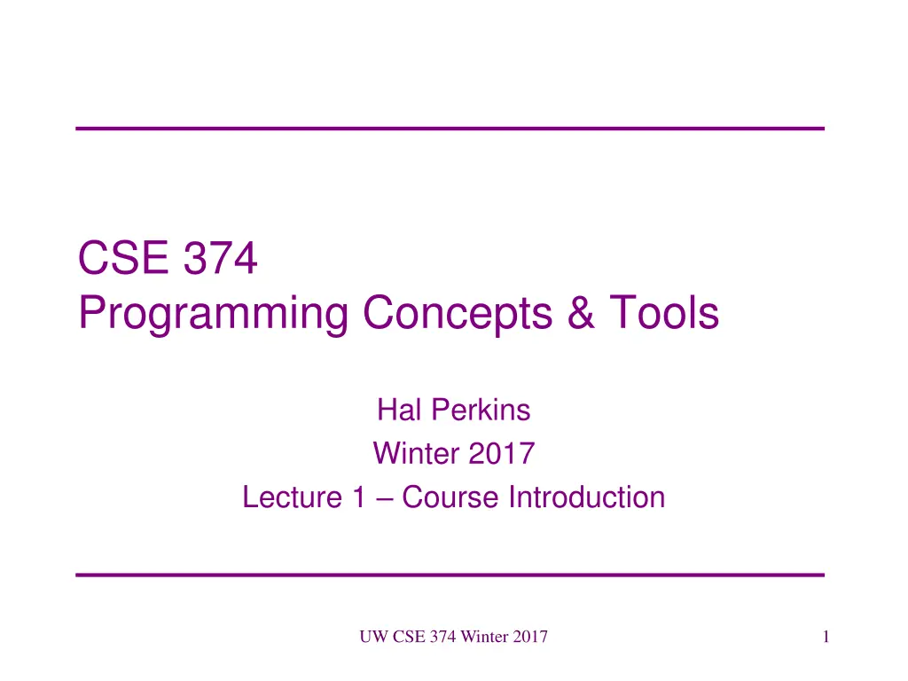 cse 374 programming concepts tools n.w