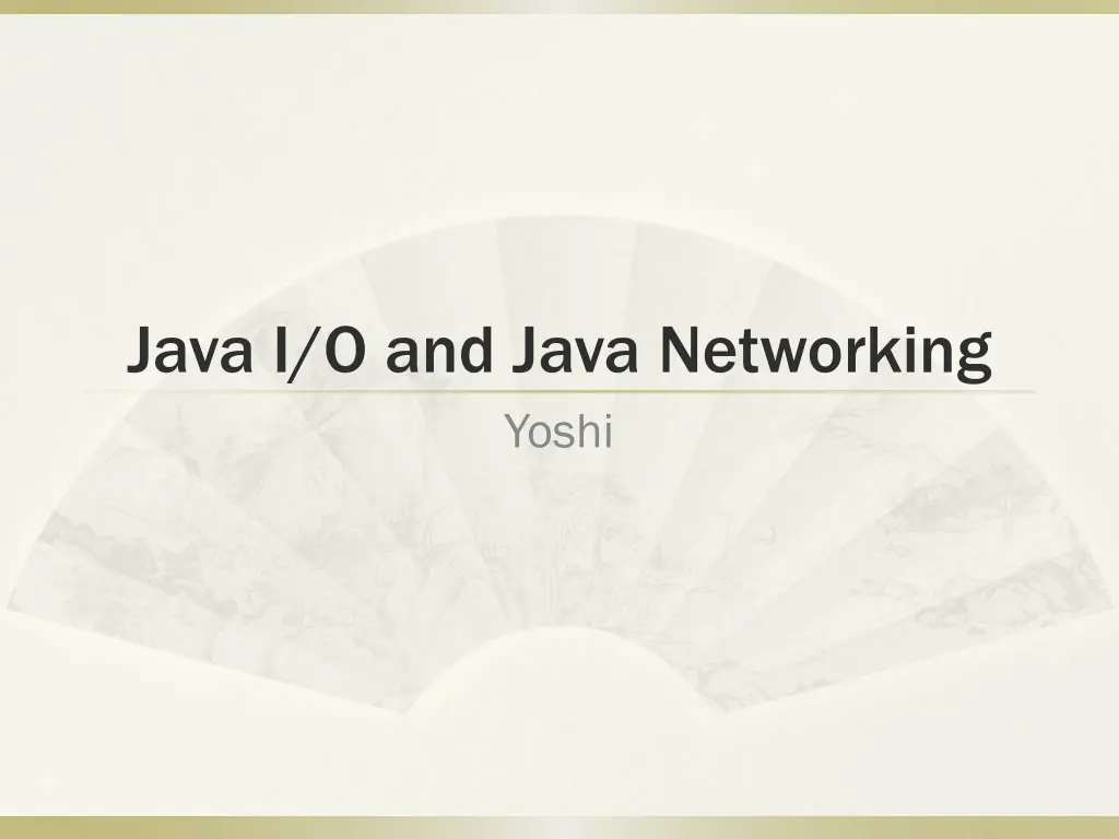 java i o and java networking yoshi n.w