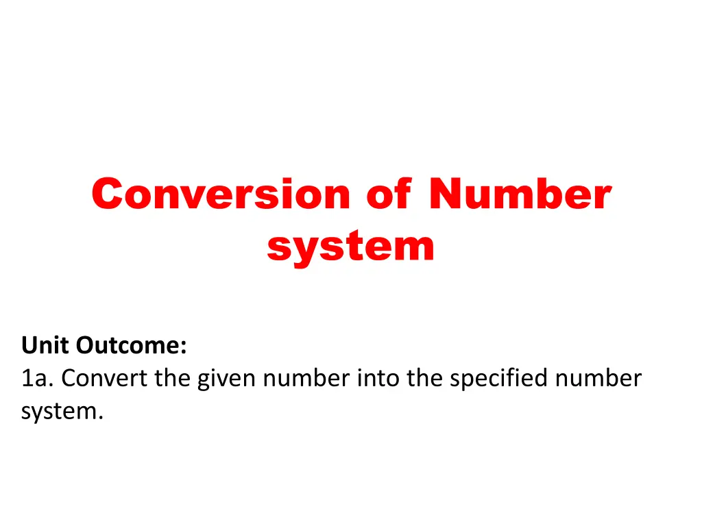 conversion of number system n.w