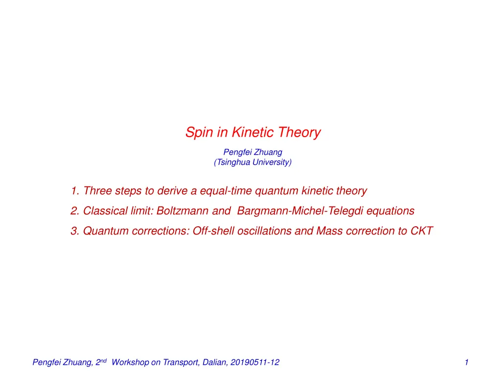 spin in kinetic theory n.w