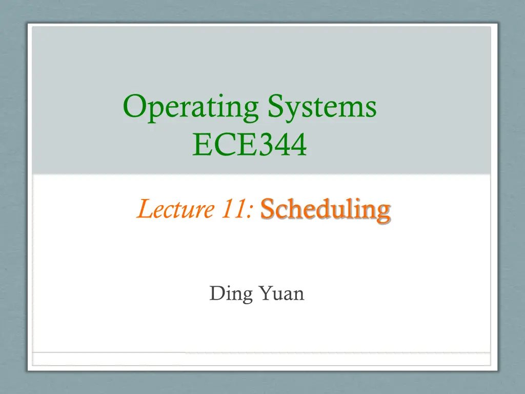 operating systems ece344 n.w