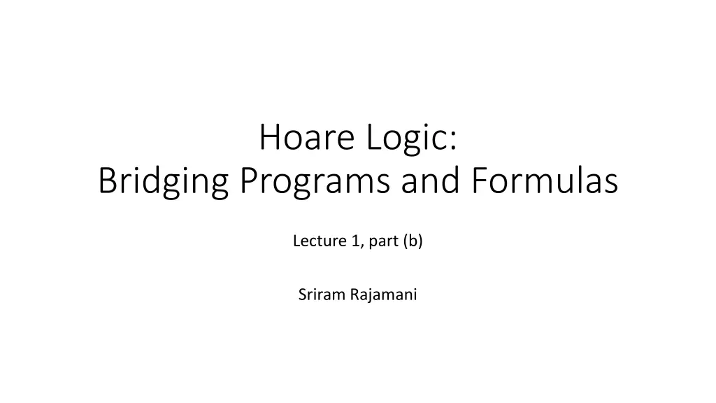 hoare logic n.w