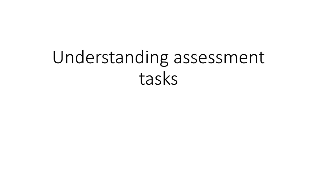 understanding assessment tasks n.w