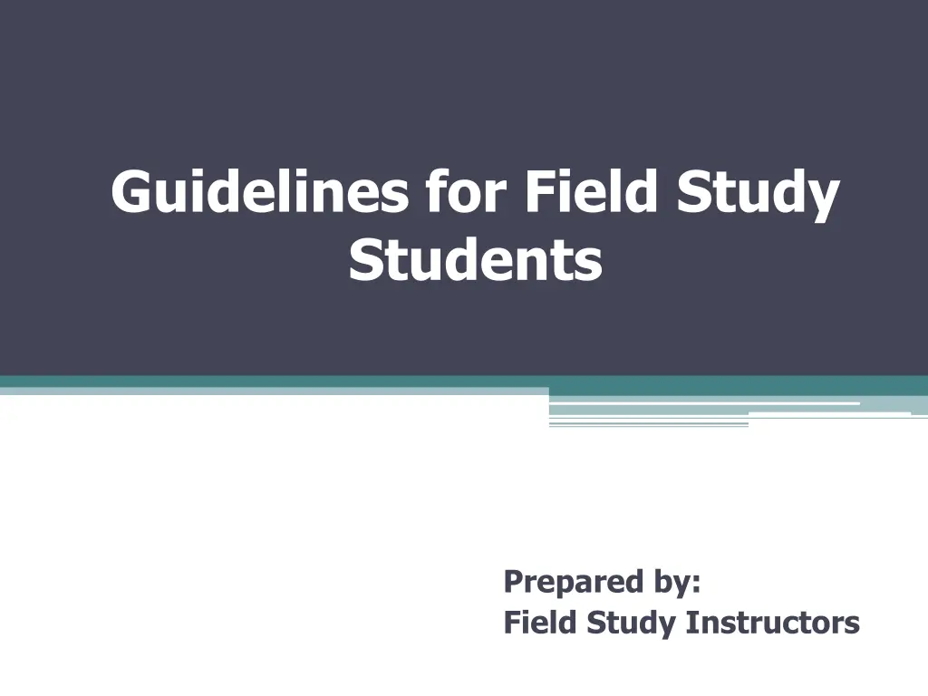 guidelines for field study students n.w