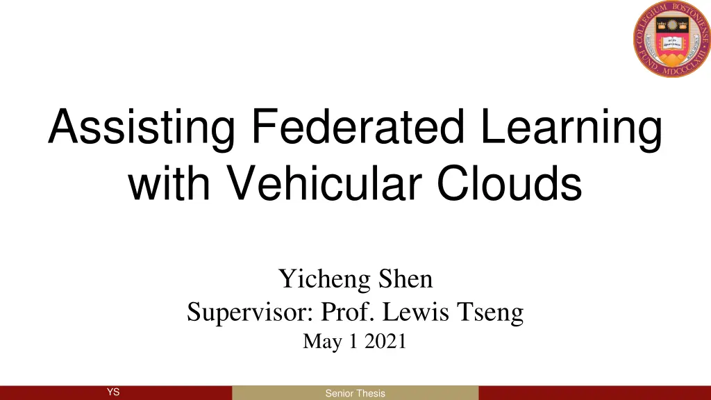 assisting federated learning with vehicular clouds n.w