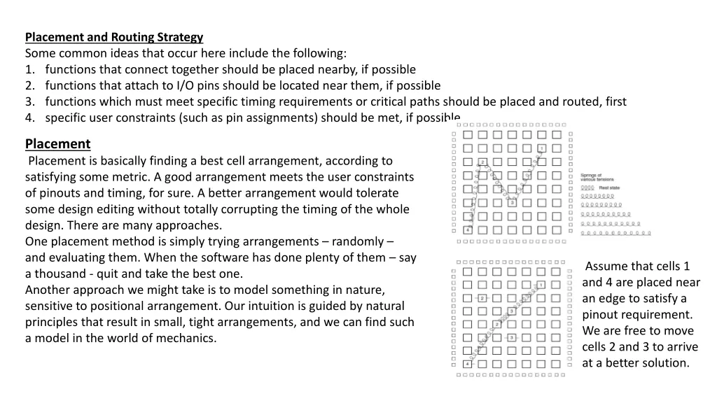 placement and routing strategy some common ideas n.w