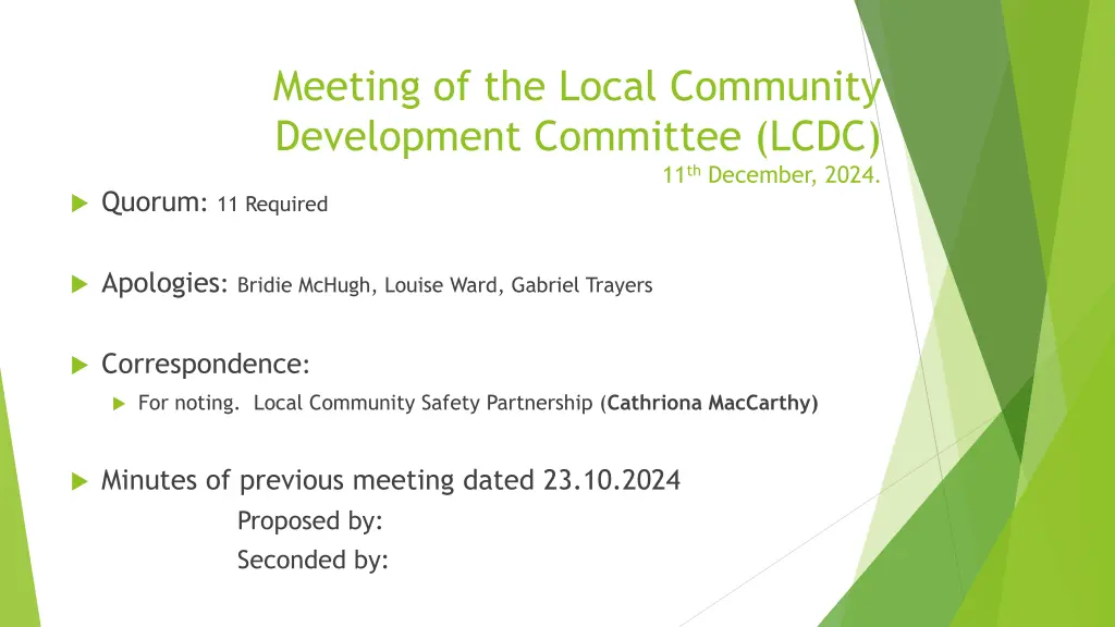 meeting of the local community development n.w