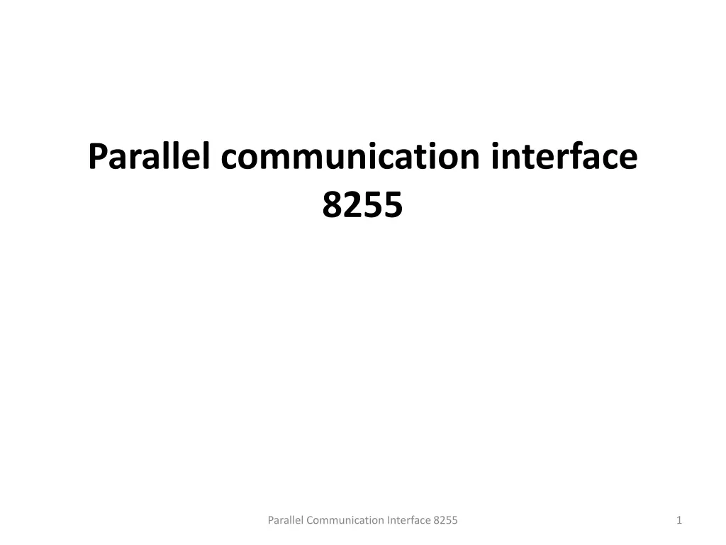 parallel communication interface 8255 n.w