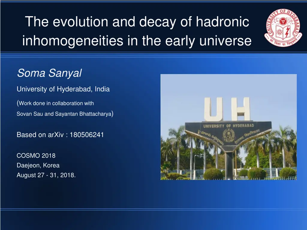 the evolution and decay of hadronic n.w