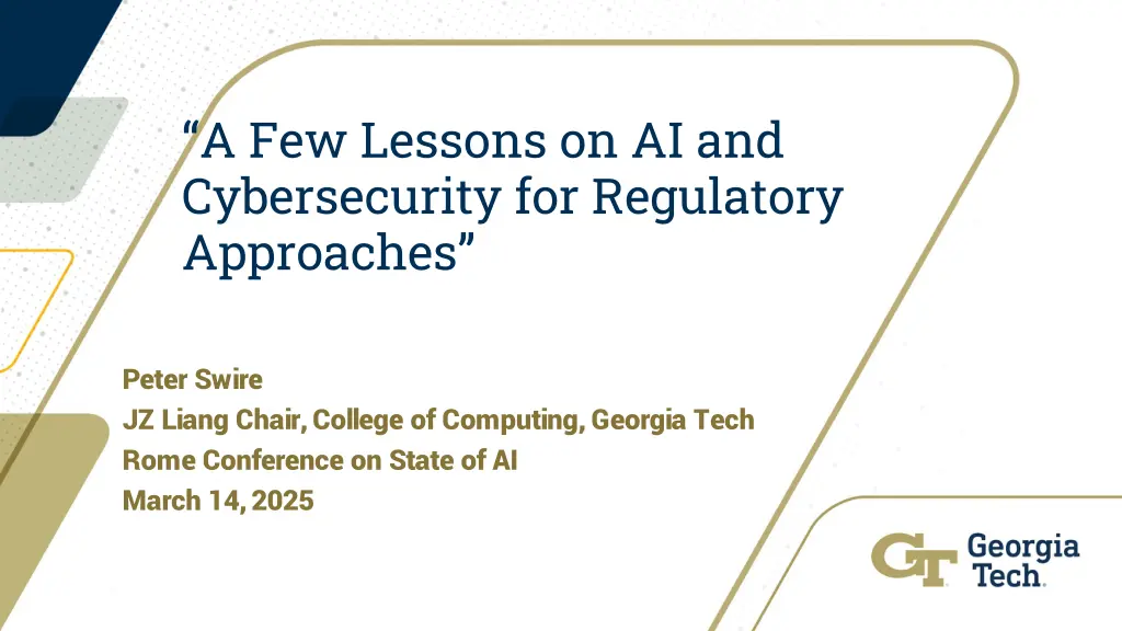 a few lessons on ai and cybersecurity n.w