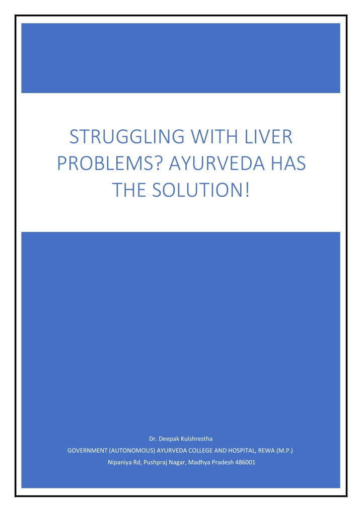 struggling with liver problems ayurveda n.w