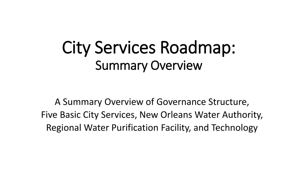 city services roadmap city services roadmap n.w