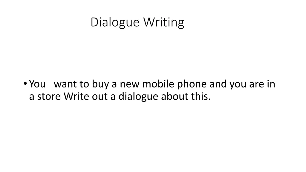 dialogue writing n.w