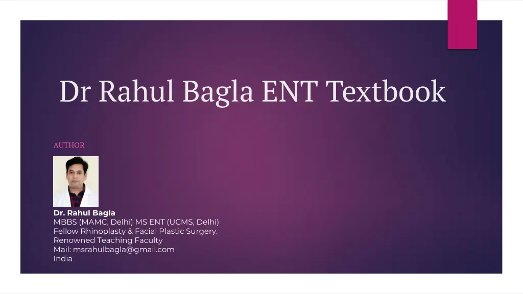dr rahul bagla ent textbook n.w