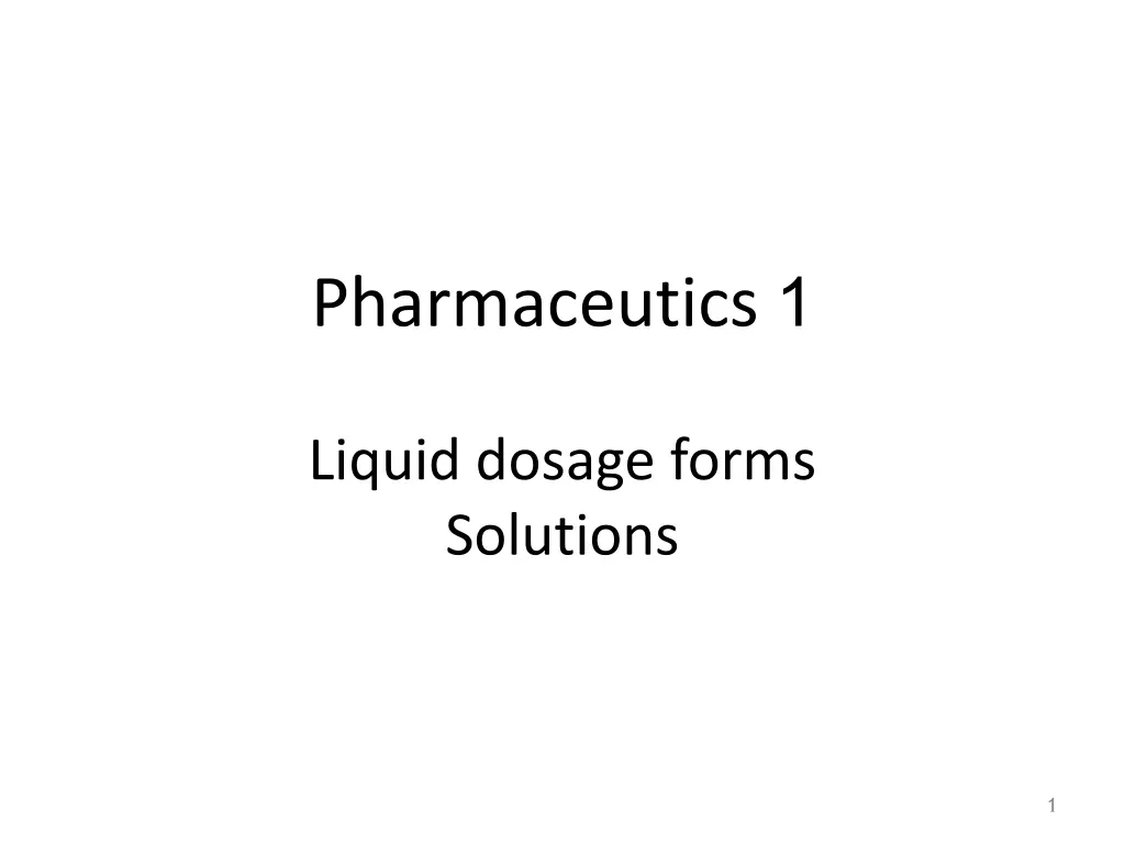 pharmaceutics 1 n.w