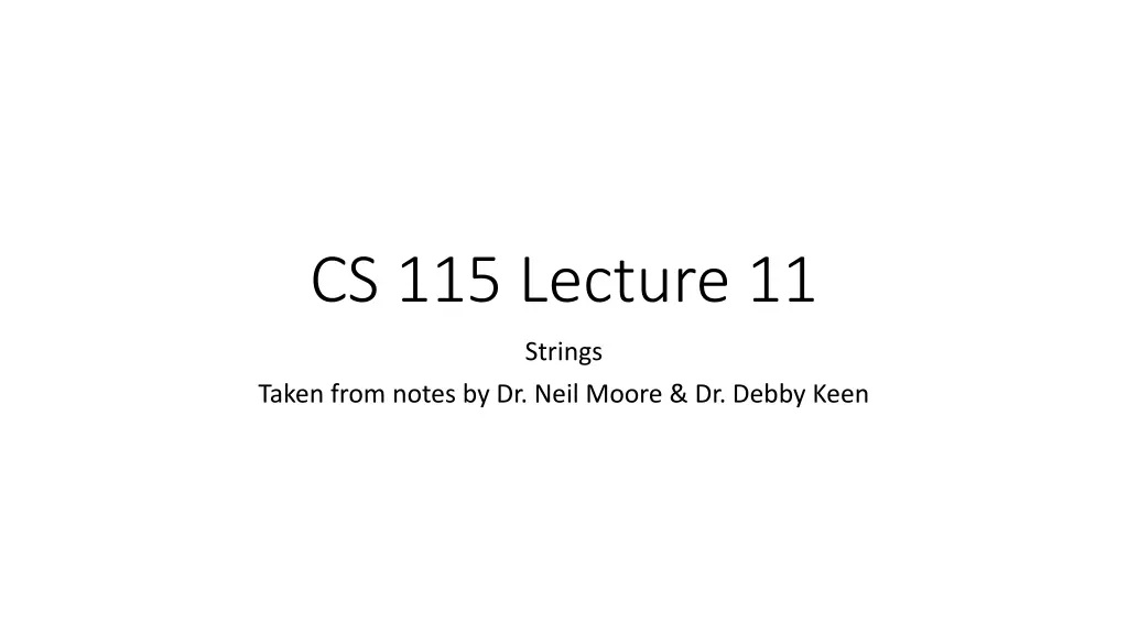 cs 115 lecture 11 n.w