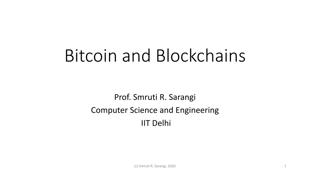 bitcoin and blockchains n.w