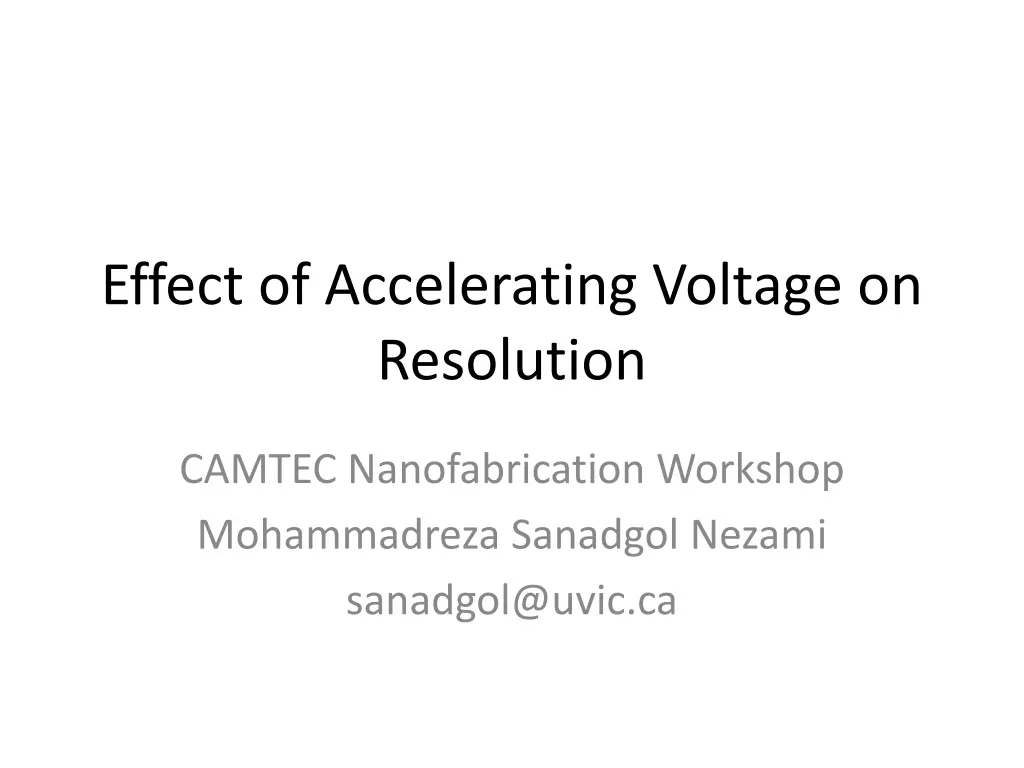 effect of accelerating voltage on resolution n.w