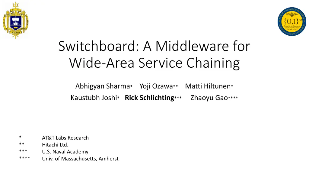 switchboard a middleware for wide area service n.w