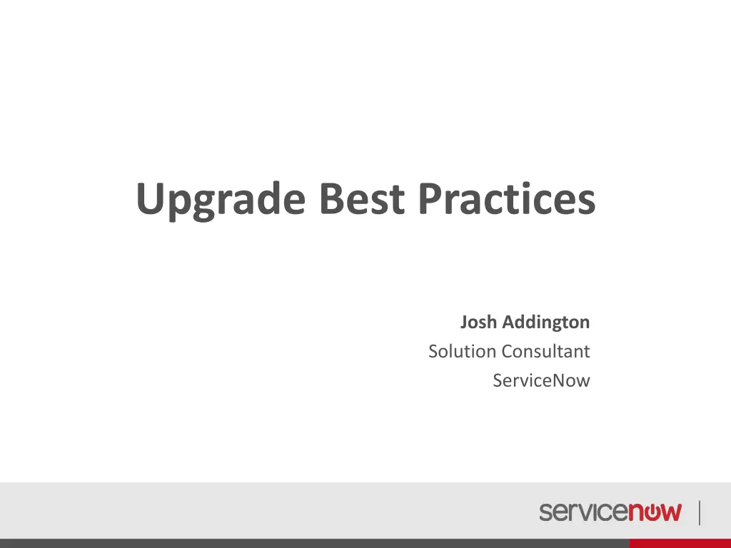 upgrade best practices n.w