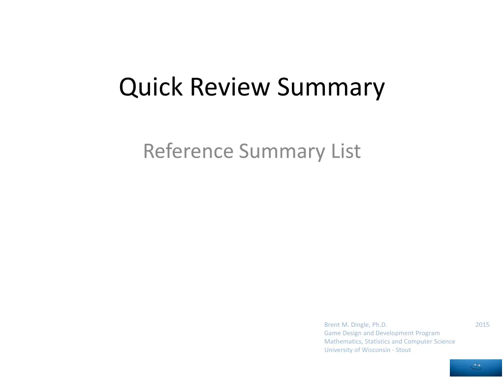 quick review summary n.w