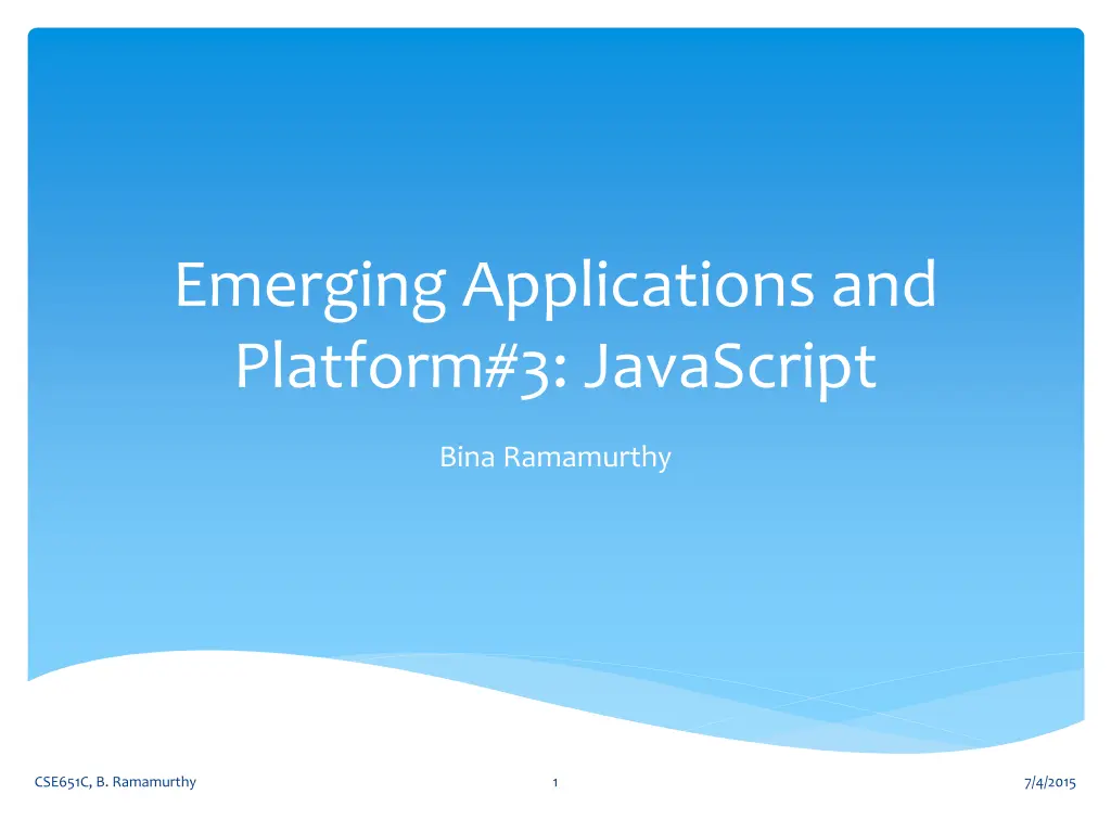 emerging applications and platform 3 javascript n.w