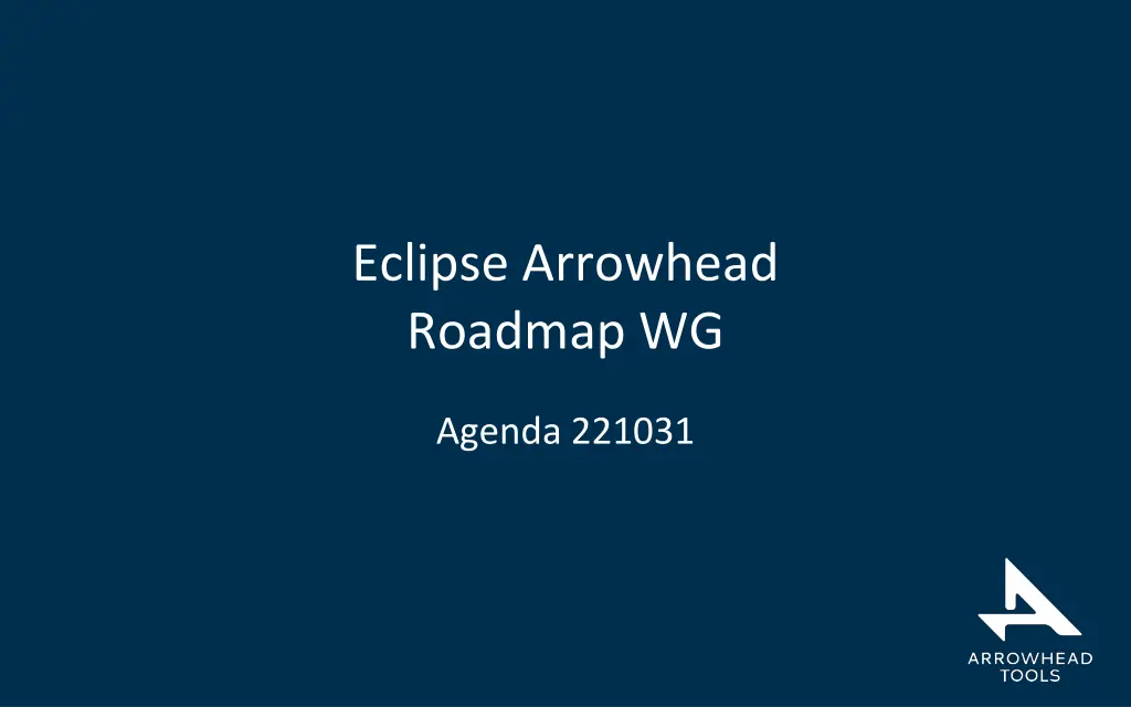 eclipse arrowhead roadmap wg n.w