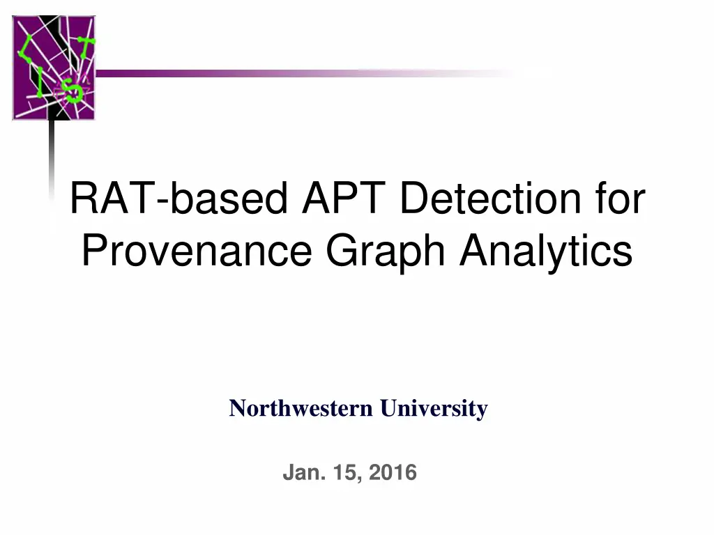 rat based apt detection for provenance graph n.w
