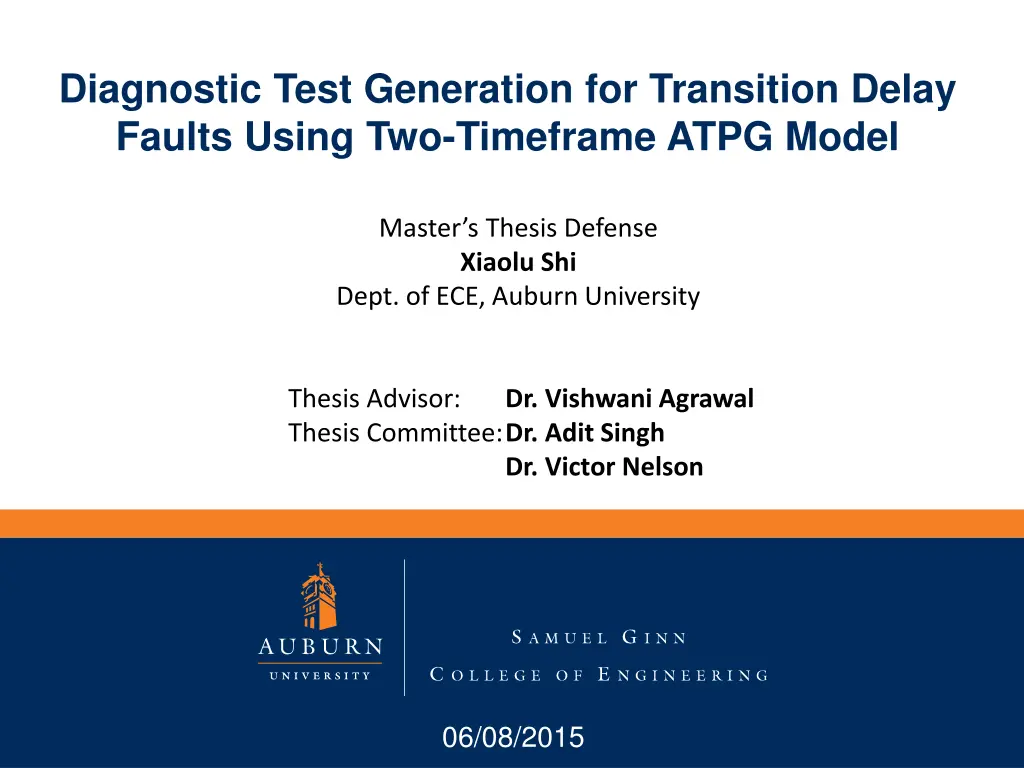 diagnostic test generation for transition delay n.w