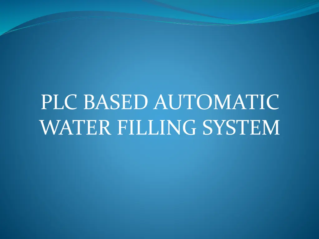 plc based automatic water filling system n.w