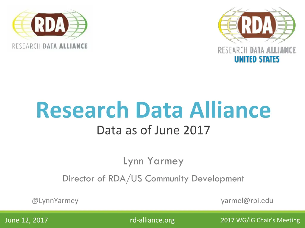 research data alliance data as of june 2017 n.w