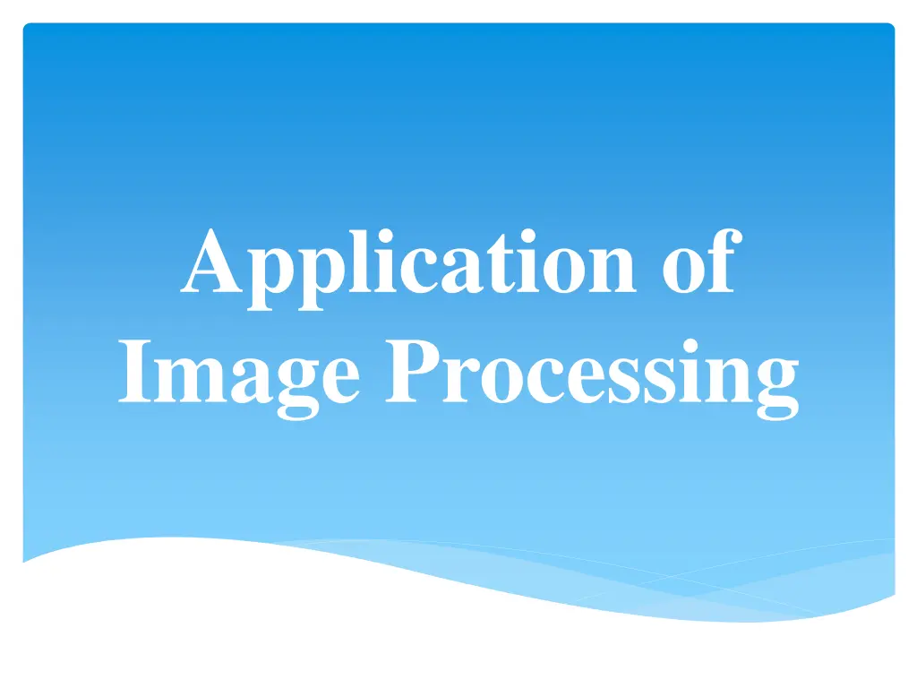 application of image processing n.w